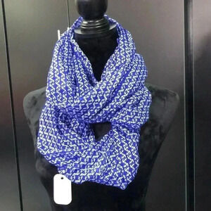 Infinity Nautical Anchors Scarf/wrap,navy blue & white, approx. 40 L x 27 W
